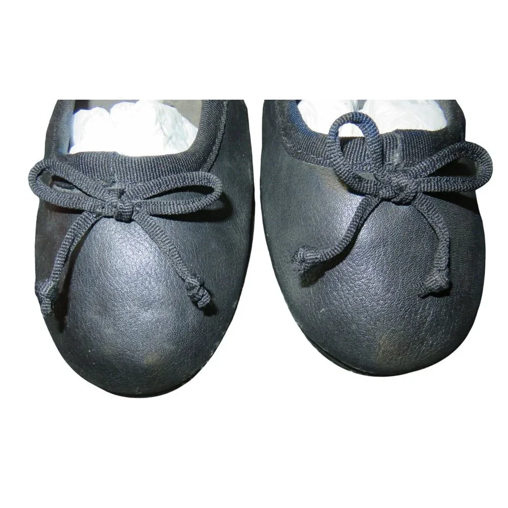 Aerosoles Catalina Black Leather Ballet Bow Accent Flats Driving Shoes size 8.5